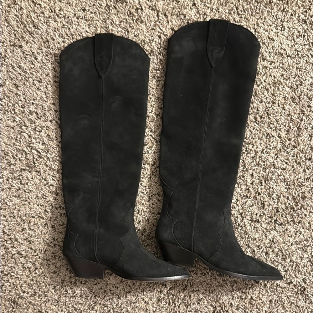 Isabel Marant Black blue suede western Women's Boots
